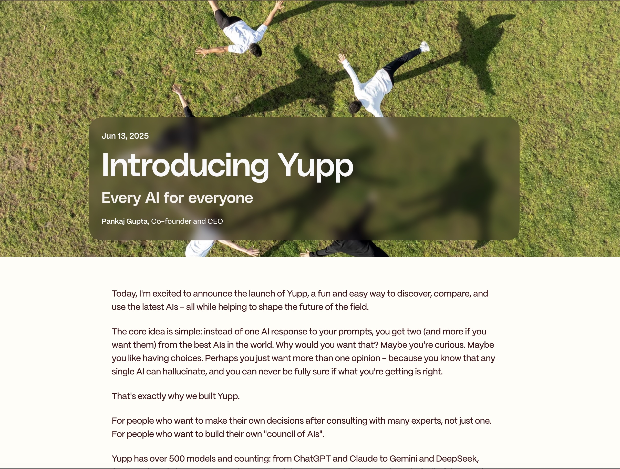 Introducing Yupp — June 2025